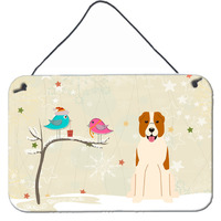 "Caroline's Treasures Christmas Presents Friends Central Asian Shepherd Dog Wall or Door Hanging Prints BB2521DS812, 8"" x 12"""