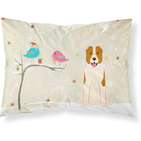 "Caroline's Treasures Christmas Presents between Friends Central Asian Shepherd Dog Fabric Standard Pillowcase BB2521PILLOWCASE, Multicolor"