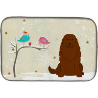 "Caroline's Treasures Christmas Presents between Friends Caucasian Shepherd Dog Dish Drying Mat, 14 x 21"