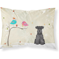 "Caroline's Treasures Christmas Presents between Friends Miniature Schanuzer Black Fabric Standard Pillowcase BB2523PILLOWCASE, Multicolor"
