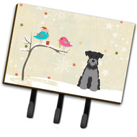 "Caroline's Treasures Christmas Presents between Friends Miniature Schanuzer Black Silver Leash or Key Holder BB2524TH68, Triple, Multicolor"