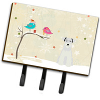 "Caroline's Treasures Christmas Presents between Friends Miniature Schanuzer White Leash or Key Holder BB2525TH68, Triple, Multicolor"