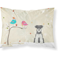 "Caroline's Treasures Christmas Presents between Friends Miniature Schanuzer Salt and Pepper Fabric Standard Pillowcase BB2526PILLOWCASE, Multicolor"