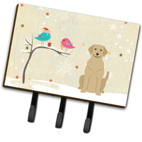 "Caroline's Treasures Christmas Presents between Friends Yellow Labrador Leash or Key Holder BB2527TH68, Triple, Multicolor"
