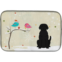 "Caroline's Treasures Christmas Presents between Friends Black Labrador Dish Drying Mat, 14 x 21"