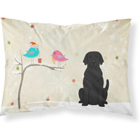 "Caroline's Treasures Christmas Presents between Friends Black Labrador Fabric Standard Pillowcase BB2529PILLOWCASE, Multicolor"