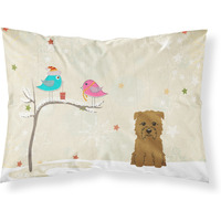 Caroline's Treasures Christmas Presents Friends Glen of Imal Tan Fabric Standard Pillowcase BB2532PILLOWCASE