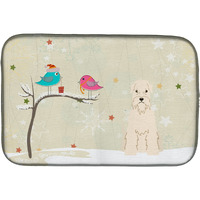 "Caroline's Treasures Christmas Presents Between Friends Soft Coated Wheaten Terrier Dish Drying Mat, 14"" x 21"""