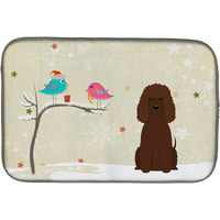 "Caroline's Treasures Christmas Presents Between Friends Irish Water Spaniel Dish Drying Mat, 14"" x 21"""