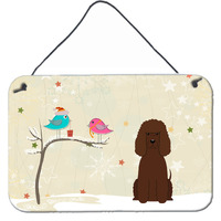 "Caroline's Treasures Christmas Presents Friends Irish Water Spaniel Wall or Door Hanging Prints BB2535DS812, 8"" x 12"""