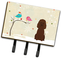 "Caroline's Treasures Christmas Presents between Friends Irish Water Spaniel Leash or Key Holder BB2535TH68, Triple, Multicolor"