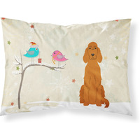 Caroline's Treasures Christmas Presents Friends Irish Setter Fabric Standard Pillowcase BB2536PILLOWCASE