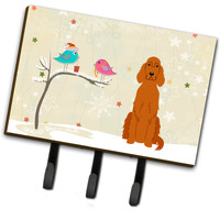 "Caroline's Treasures Christmas Presents between Friends Irish Setter Leash or Key Holder BB2536TH68, Triple, Multicolor"
