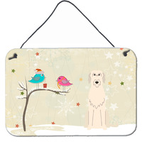 "Caroline's Treasures Christmas Presents Friends Irish Wolfhound Wall or Door Hanging Prints BB2537DS812, 8"" x 12"""