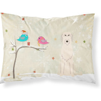 Caroline's Treasures Christmas Presents Friends Irish Wolfhound Fabric Standard Pillowcase BB2537PILLOWCASE