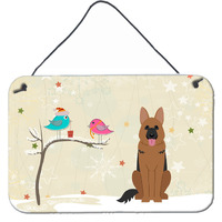 "Caroline's Treasures Christmas Presents Friends German Shepherd Wall or Door Hanging Prints BB2539DS812, 8"" x 12"""