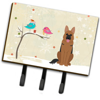 "Caroline's Treasures Christmas Presents between Friends German Shepherd Leash or Key Holder BB2539TH68, Triple, Multicolor"