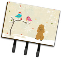 "Caroline's Treasures Christmas Presents between Friends Poodle Tan Leash or Key Holder BB2541TH68, Triple, Multicolor"