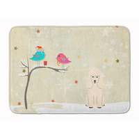"Caroline's Treasures Christmas Presents Friends Poodle White Floor Mat, 19"" x 27"", Multicolor"