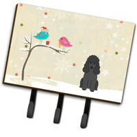 "Caroline's Treasures Christmas Presents between Friends Poodle Black Leash or Key Holder BB2543TH68, Triple, Multicolor"