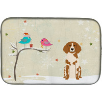 "Caroline's Treasures Christmas Presents between Friends Brittany Spaniel Dish Drying Mat, 14"" x 21"""
