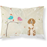 Caroline's Treasures Christmas Presents Friends Brittany Spaniel Fabric Standard Pillowcase BB2544PILLOWCASE