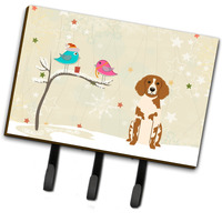 "Caroline's Treasures Christmas Presents between Friends Brittany Spaniel Leash or Key Holder BB2544TH68, Triple, Multicolor"