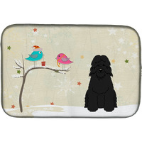 "Caroline's Treasures Christmas Presents Between Friends Bouvier Des Flandres Dish Drying Mat, 14"" x 21"""