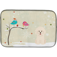 "Caroline's Treasures Christmas Presents between Friends Bichon Frise Dish Drying Mat, 14"" x 21"""