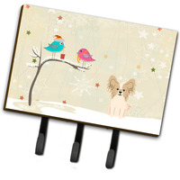"Caroline's Treasures Christmas Presents Friends Papillon Sable White Leash or Key Holder BB2549TH68, Triple"