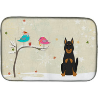 "Caroline's Treasures Christmas Presents Between Friends Because Shepherd Dog Dish Drying Mat, 14"" x 21"""