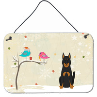"Caroline's Treasures Christmas Presents between Friends Beauce Shepherd Dog Wall or Door Hanging Prints BB2552DS812, 8"" x 12"", Multicolor"