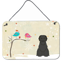 "Caroline's Treasures Christmas Presents between Friends Briard Black Wall or Door Hanging Prints BB2553DS812, 8"" x 12"", Multicolor"
