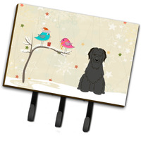 "Caroline's Treasures Christmas Presents Friends Briard Black Leash or Key Holder BB2553TH68, Triple"