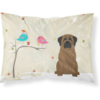 Caroline's Treasures Christmas Presents Friends Bullmastiff Fabric Standard Pillowcase BB2556PILLOWCASE