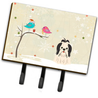 "Caroline's Treasures Christmas Presents Friends Shih Tzu Black White Leash or Key Holder BB2560TH68, Triple"