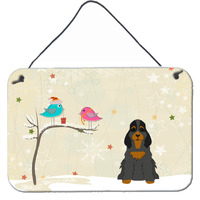 "Caroline's Treasures Christmas Presents Friends Cocker Spaniel Black Tan Wall or Door Hanging Prints BB2565DS812, 8"" x 12"""