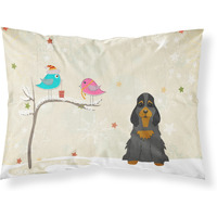 Caroline's Treasures Christmas Presents Friends Cocker Spaniel Black Tan Fabric Standard Pillowcase BB2565PILLOWCASE