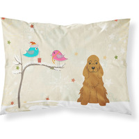 Caroline's Treasures Christmas Presents Friends Cocker Spaniel Red Fabric Standard Pillowcase BB2567PILLOWCASE