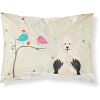 Caroline's Treasures Christmas Presents Friends Old English Sheepdog Fabric Standard Pillowcase BB2568PILLOWCASE