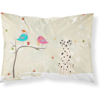 Caroline's Treasures Christmas Presents Friends Dalmatian Fabric Standard Pillowcase BB2569PILLOWCASE