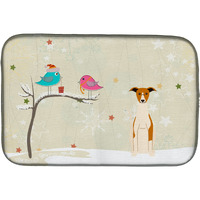 "Caroline's Treasures Christmas Presents between Friends Whippet Dish Drying Mat, 14"" x 21"""
