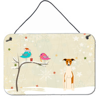 "Caroline's Treasures Christmas Presents Friends Whippet Wall or Door Hanging Prints BB2571DS812, 8"" x 12"""