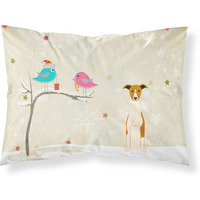 Caroline's Treasures Christmas Presents Friends Whippet Fabric Standard Pillowcase BB2571PILLOWCASE