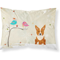 Caroline's Treasures Christmas Presents Friends Corgi Fabric Standard Pillowcase BB2572PILLOWCASE