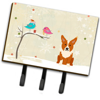 "Caroline's Treasures Christmas Presents Friends Corgi Leash or Key Holder BB2572TH68, Triple"