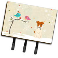 "Caroline's Treasures Christmas Presents between Friends Wire Fox Terrier Leash or Key Holder BB2573TH68, Triple, Multicolor"