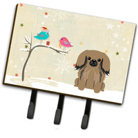 "Caroline's Treasures Christmas Presents between Friends Pekingnese Tan Leash or Key Holder BB2574TH68, Triple, Multicolor"