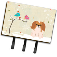"Caroline's Treasures Christmas Presents Friends Pekingnese Red White Leash or Key Holder BB2575TH68, Triple"