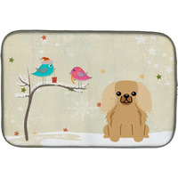 "Caroline's Treasures Christmas Presents between Friends Pekingese Fawn Sable Dish Drying Mat, 14"" x 21"""